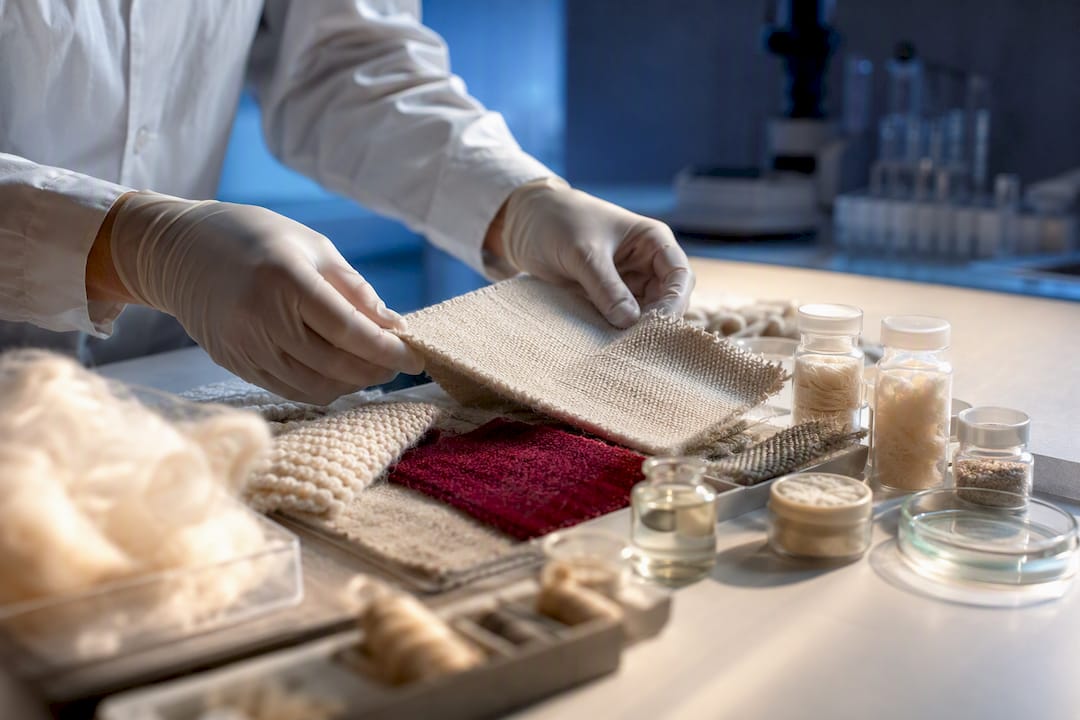 Campioni tessili analizzati in laboratorio