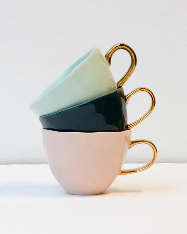 Good morning - Set 4 tazze da Tè blu verde