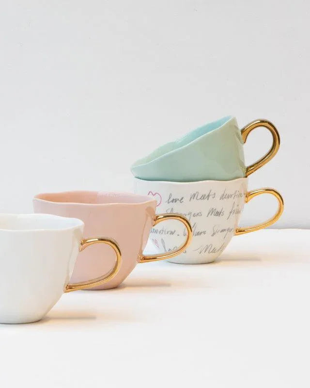 Good Morning - Set 4 tazze da tè verde acqua