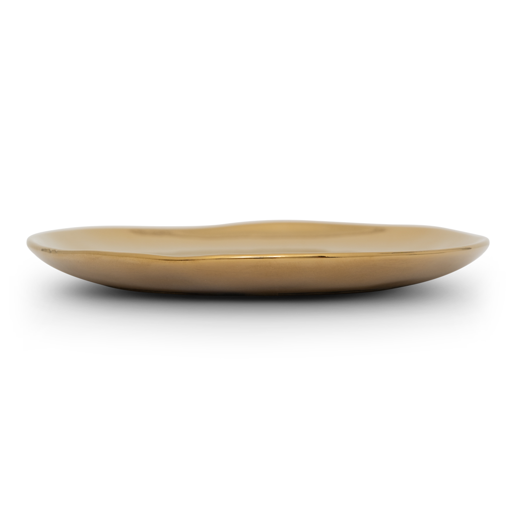 Good Morning - Set 4 piatti dorati, Ø14 cm