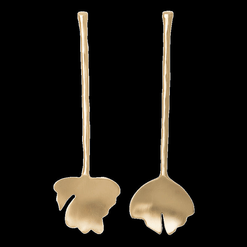 Leaves -  Set 2 posate di portata per insalata, confezione regalo