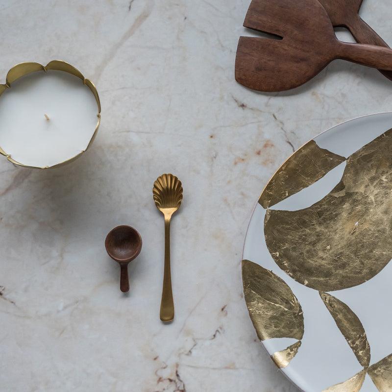 Oro -  Set di 4 cucchiaini dorati, con confezione regalo