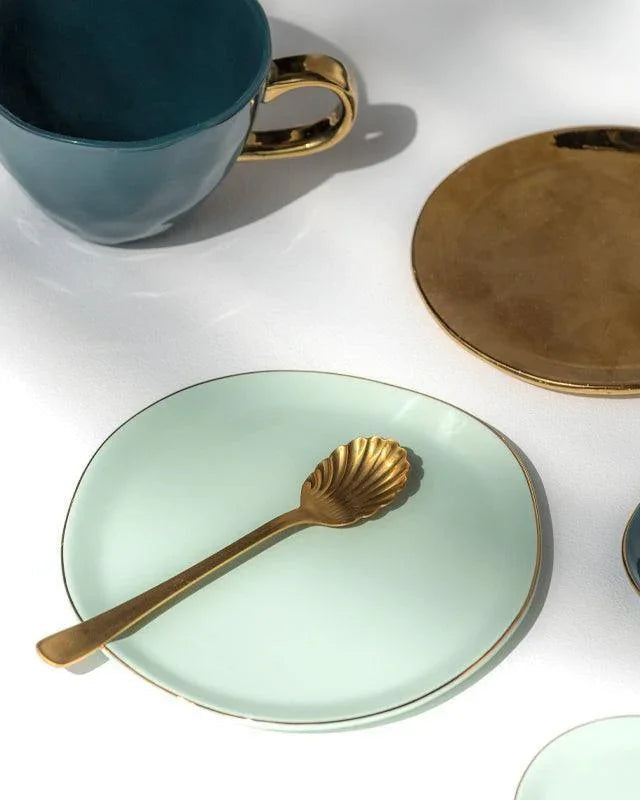 Good Morning - Set 4 piatti verde acqua, diametro 17 cm
