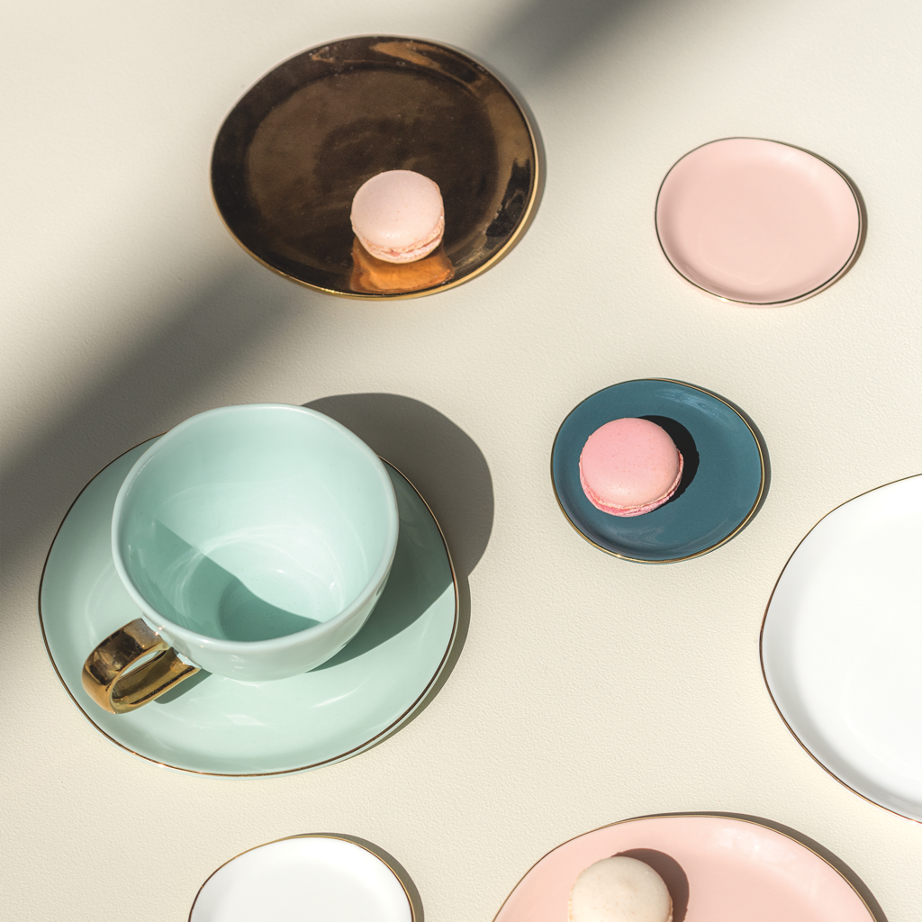 Good Morning - Set 4 piatti verde acqua, diametro 17 cm