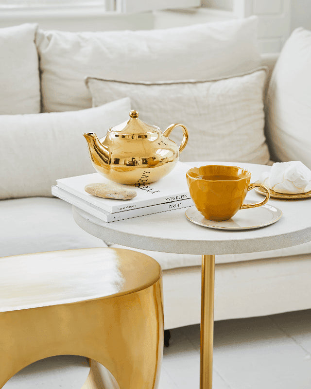 Good Morning -  Teiera dorata in ceramica