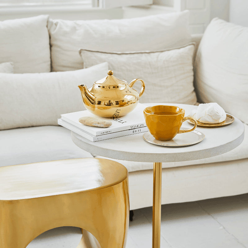 Good Morning -  Teiera dorata in ceramica