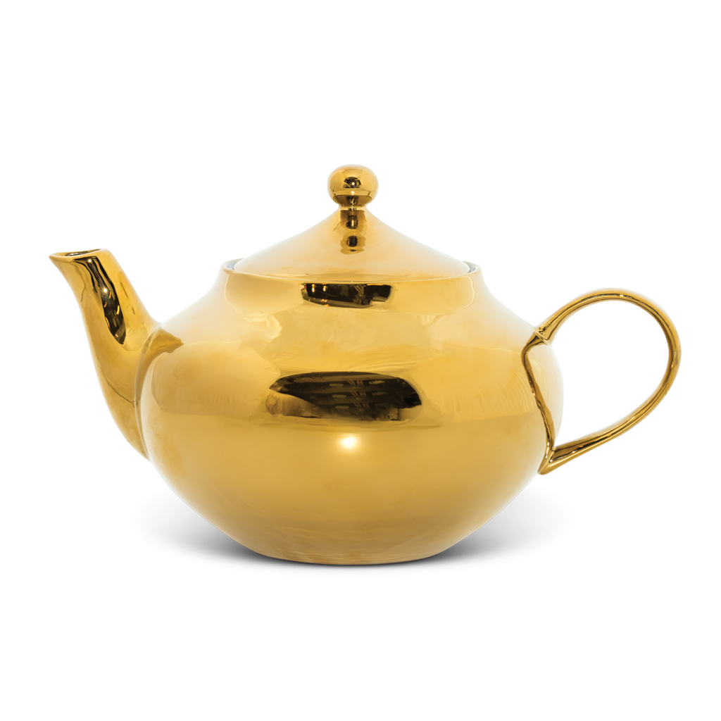 Good Morning -  Teiera dorata in ceramica