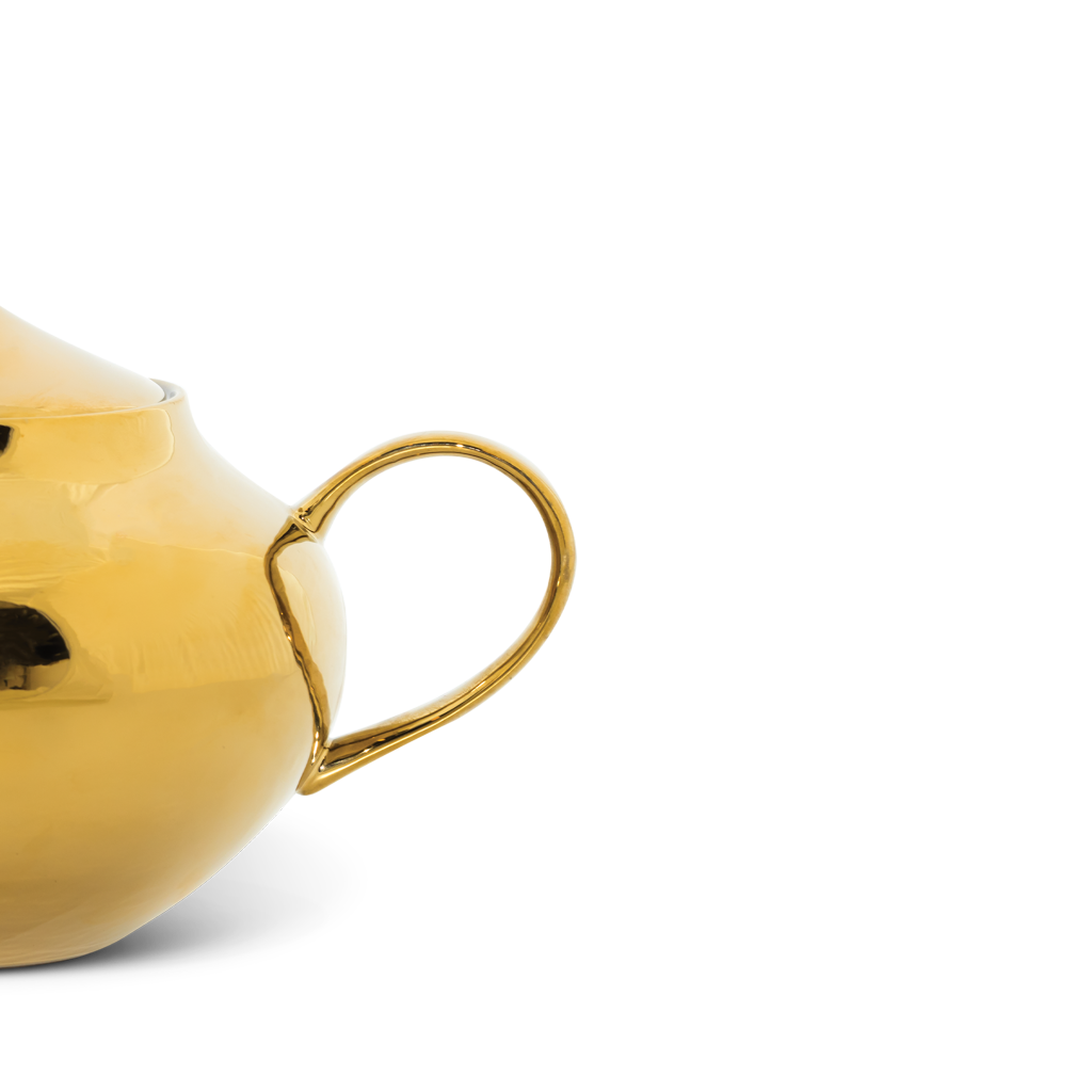 Good Morning -  Teiera dorata in ceramica