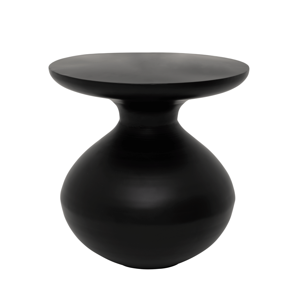 Tummy - Side table in metallo, nero
