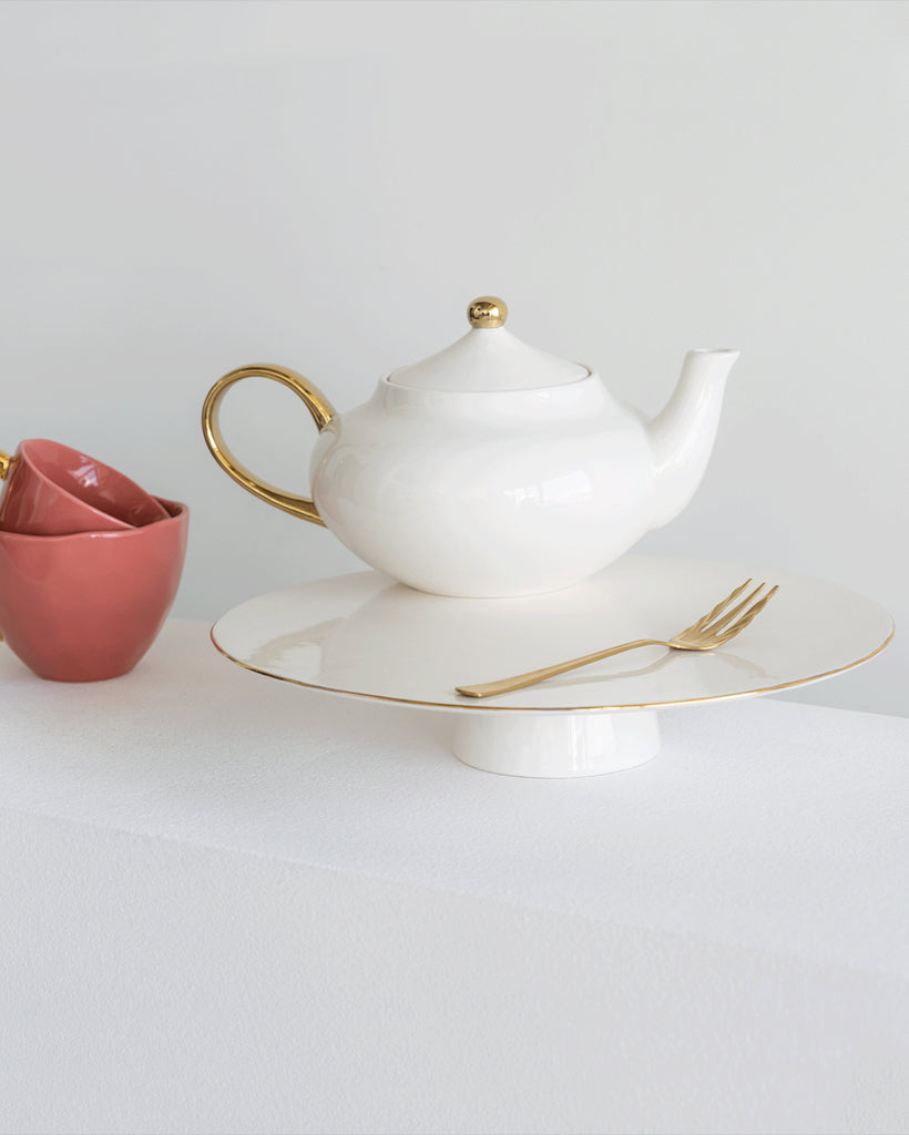 Gold - Set di 4 forchettine da dolce, confezione regalo