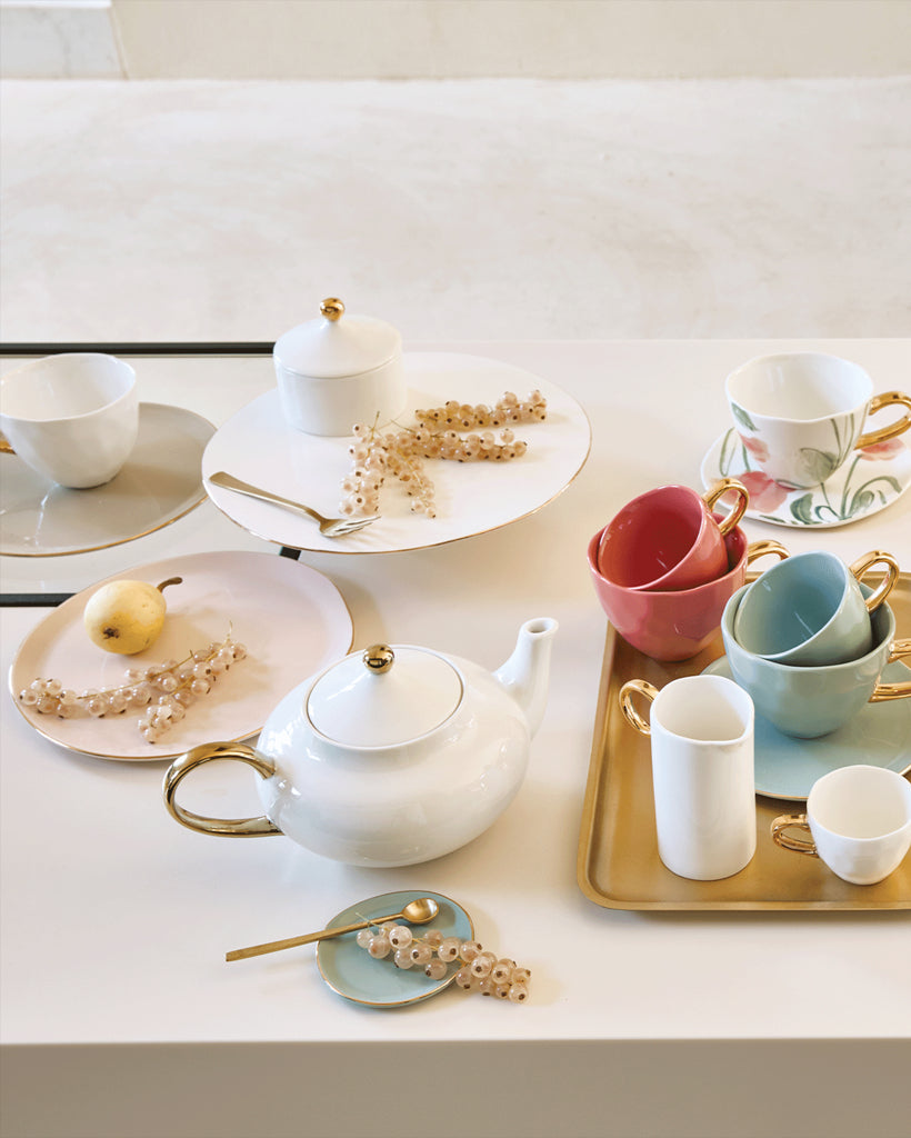 Gold - Set di 4 forchettine da dolce, confezione regalo