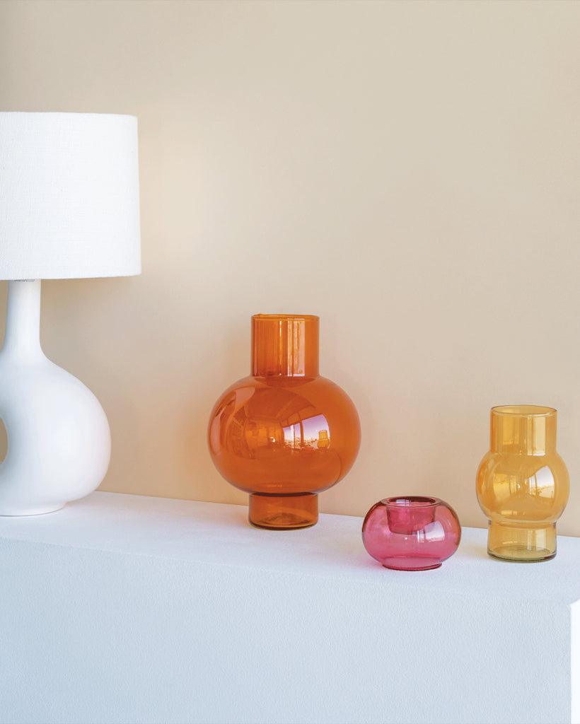 Round A - Vaso in vetro riciclato arancione