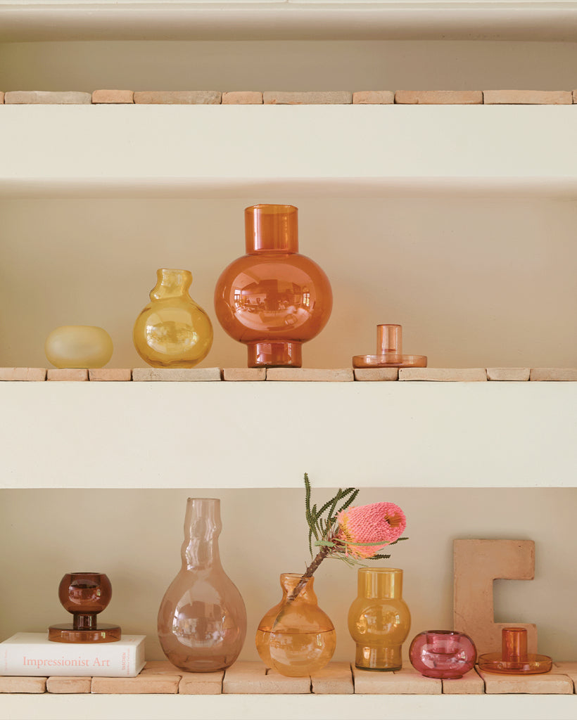 Round A - Vaso in vetro riciclato arancione