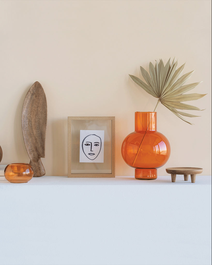 Round A - Vaso in vetro riciclato arancione