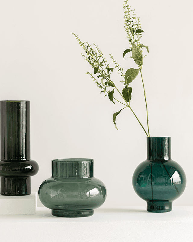 Tummy - Vaso in vetro riciclato verde scuro