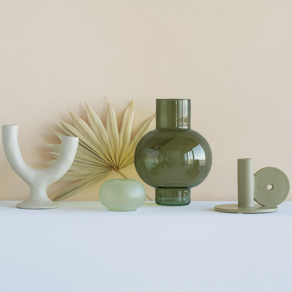 Tummy - Vaso in vetro riciclato verde scuro