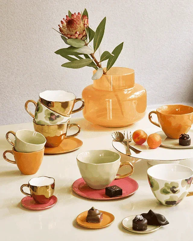 Good Morning - set 4 piattini da tazzina caramello, Ø9 cm