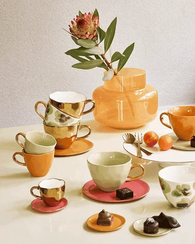 Good Morning - Set 4 piatti in ceramica caramello, Ø17 cm