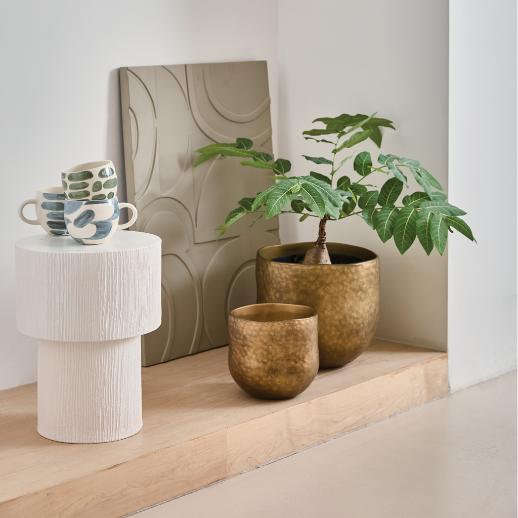 Oro - Portavasi da interno dorato, L