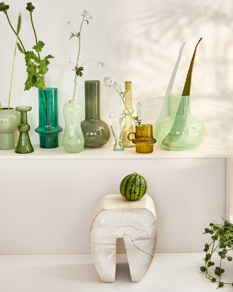 Collo - vaso in vetro riciclato verde chiaro