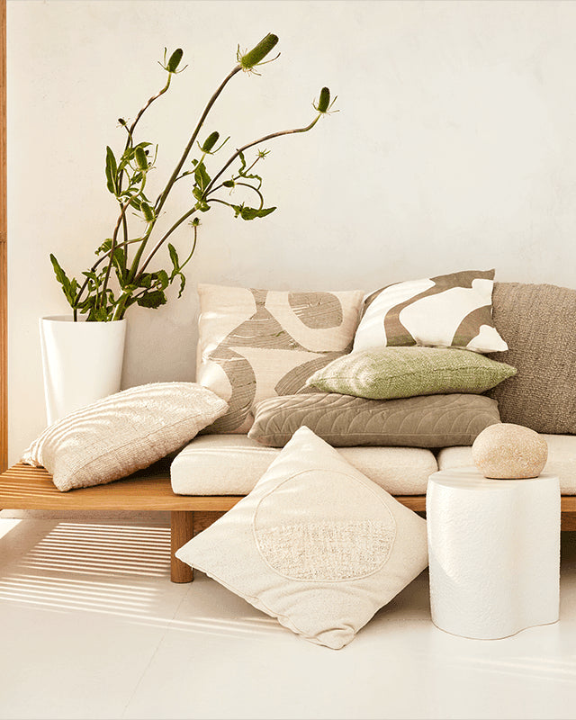 Aeolus  - cuscino fantasia moderna bianco/beige