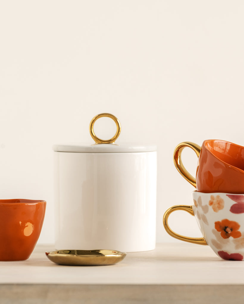 Good Morning - Set 4 piattini dorati, diam. 9 cm