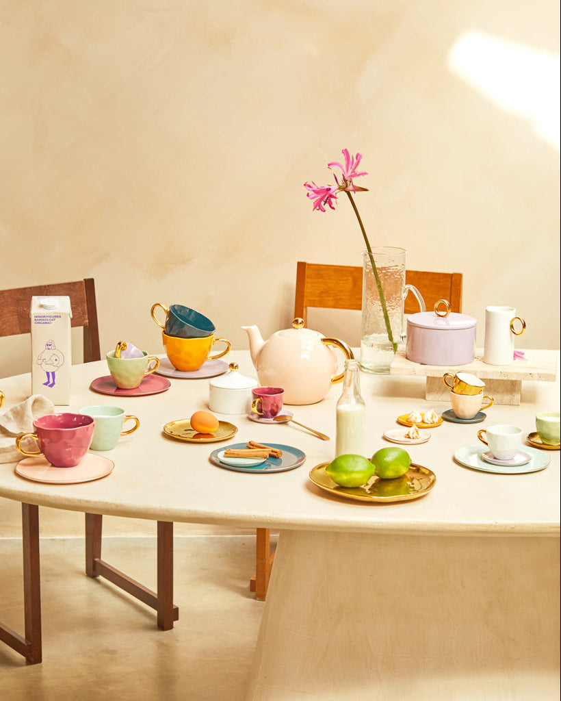 Good Morning - Set 4 piattini dorati, diam. 9 cm