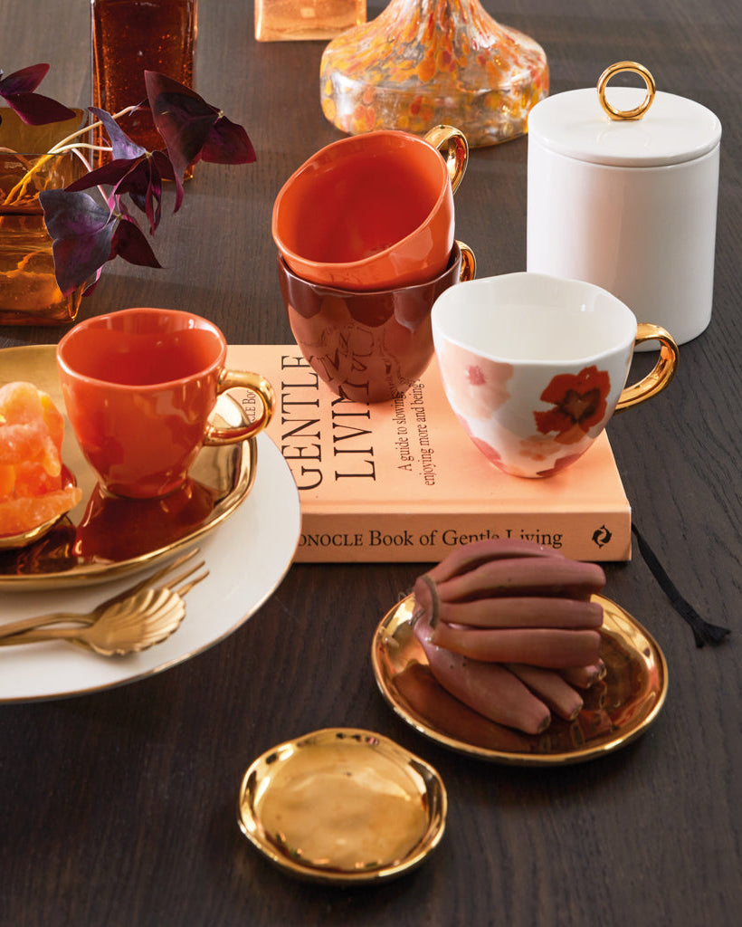 Good Morning - Set 4 piattini dorati, diam. 9 cm
