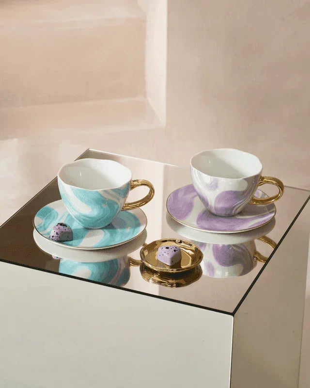 Good Morning - Set 4 piattini dorati, diam. 9 cm