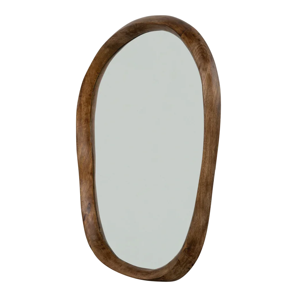 Shizu L - Specchio con cornice in legno di mango