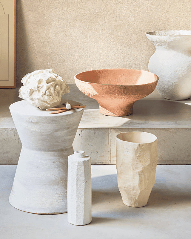 Faceta - vaso bianco in materiali riciclabili