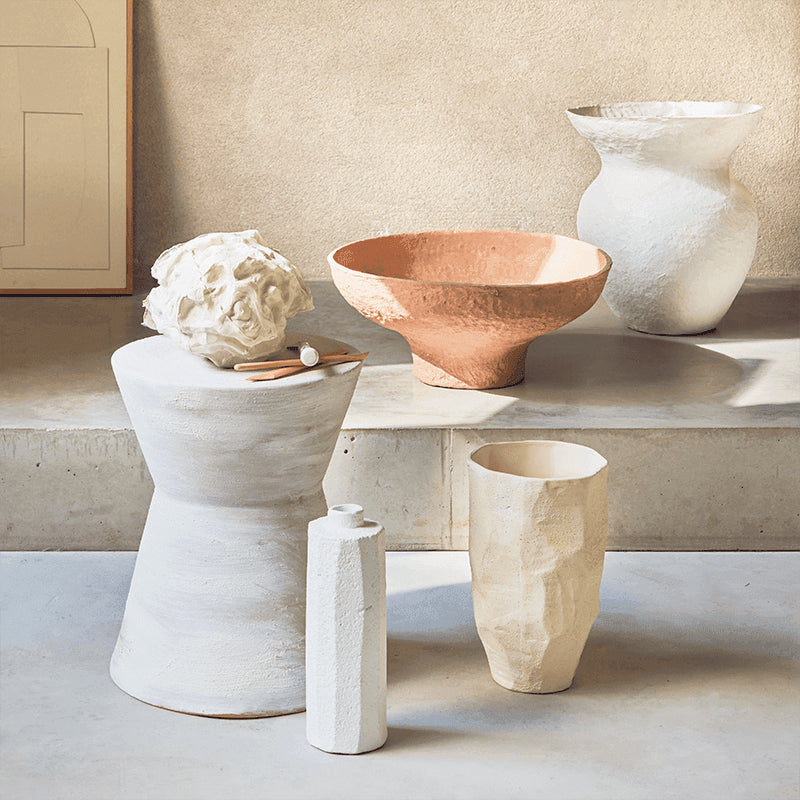 Faceta - vaso bianco in materiali riciclabili