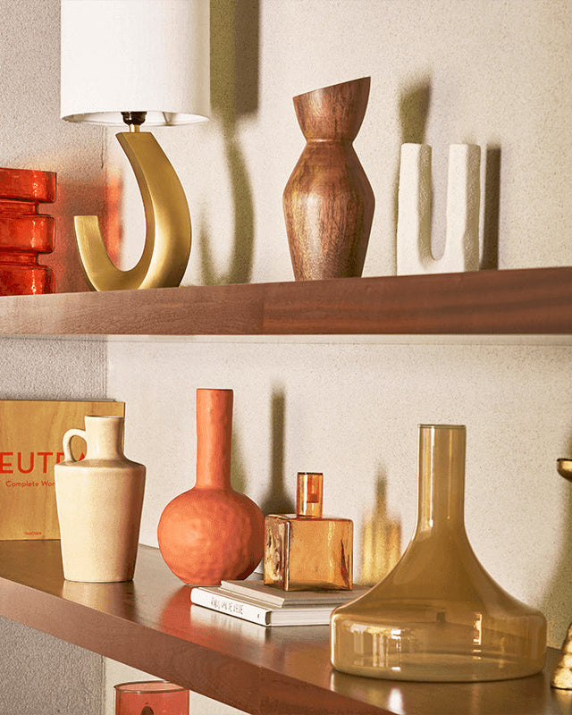 Cubico - Portacandele in vetro riciclato arancione