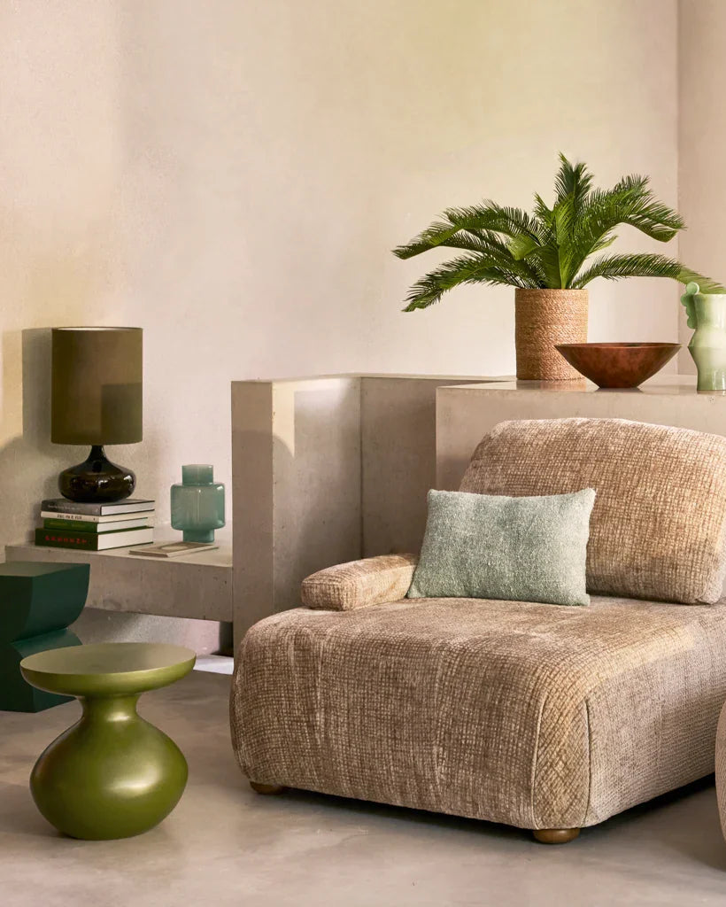 Corda - Cuscino in viscosa verde acqua