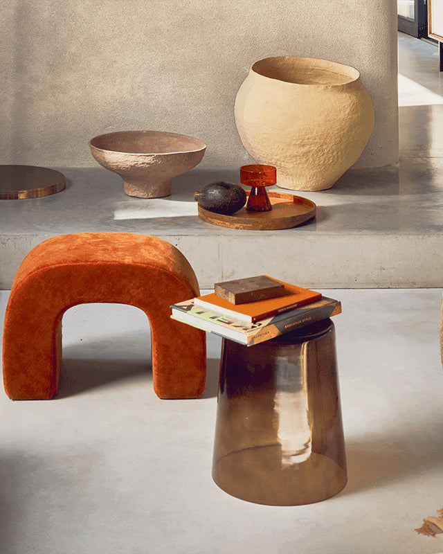 Kai - Tavolino in vetro marrone