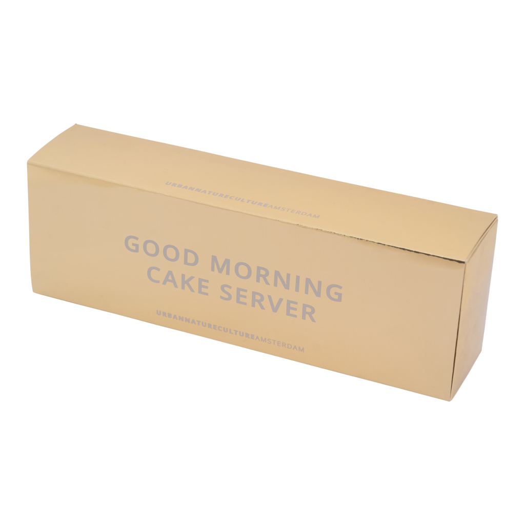 Good Morning - Paletta per torta in ceramica bianca e dettagli oro