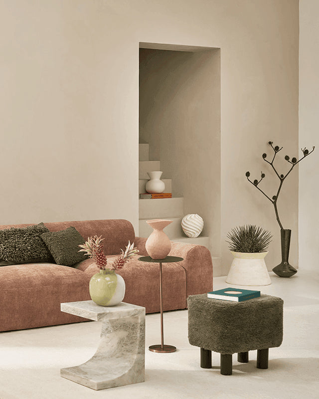 Flow - Vaso in ceramica rosa nude