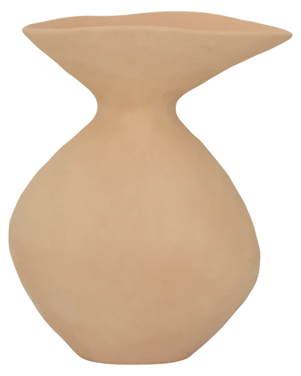 Flow - Vaso in ceramica rosa nude