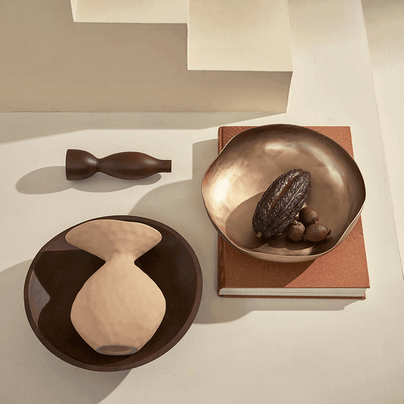 Flow - Vaso in ceramica rosa nude