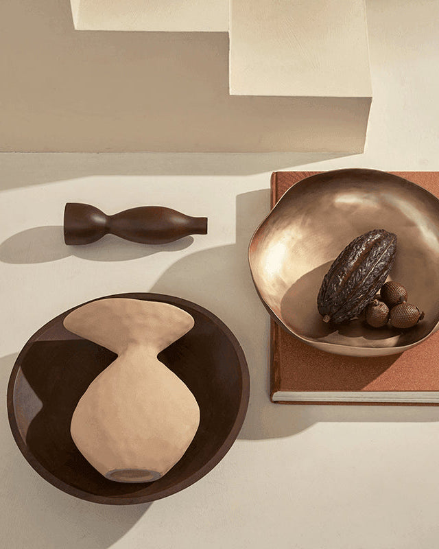 Flow - Vaso in ceramica rosa nude