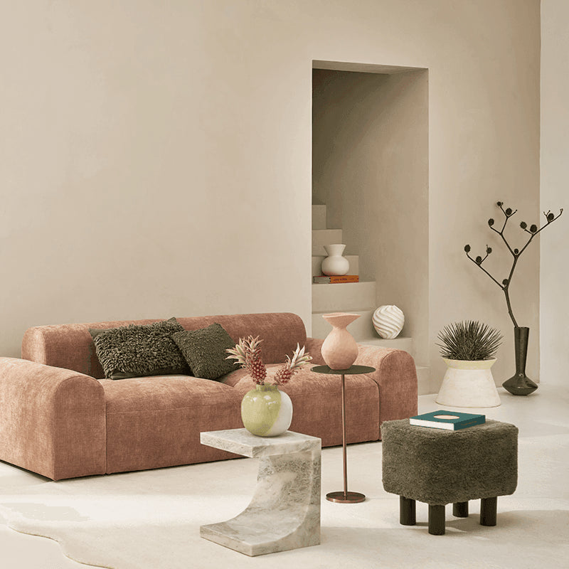 Flow - Vaso in ceramica rosa nude