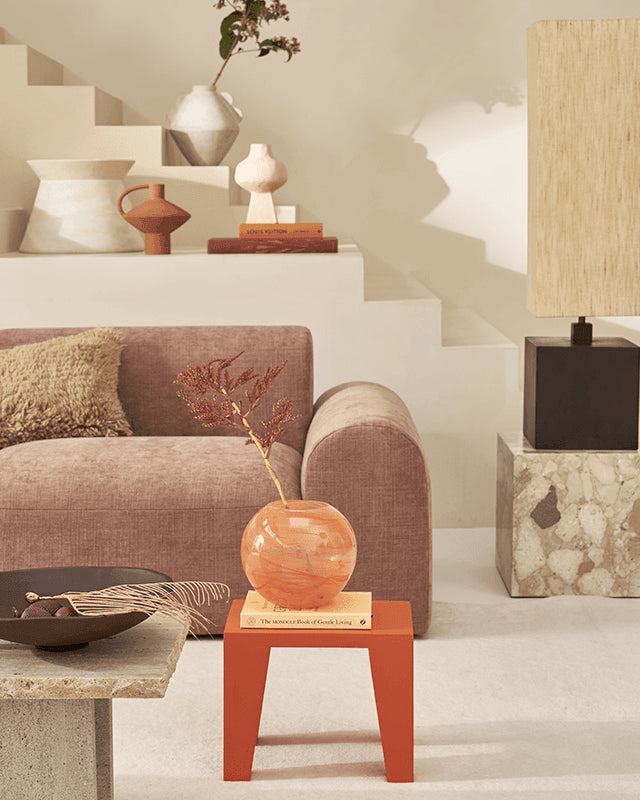 Noin - Vaso in vetro arancione effetto marmo