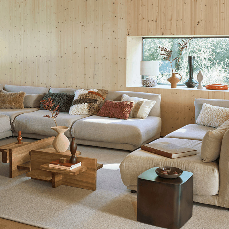 Noah - cuscino bianco e beige