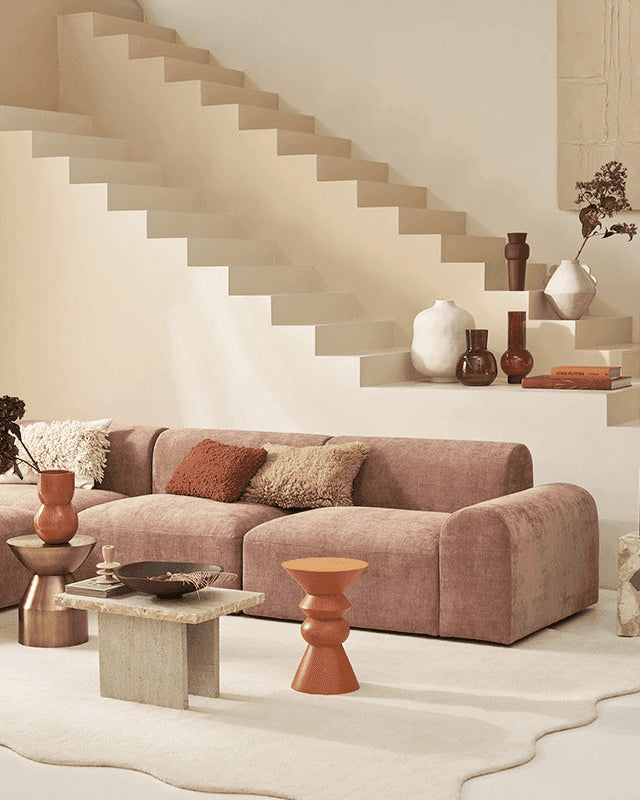 Luova - side table in legno di mango, arancione