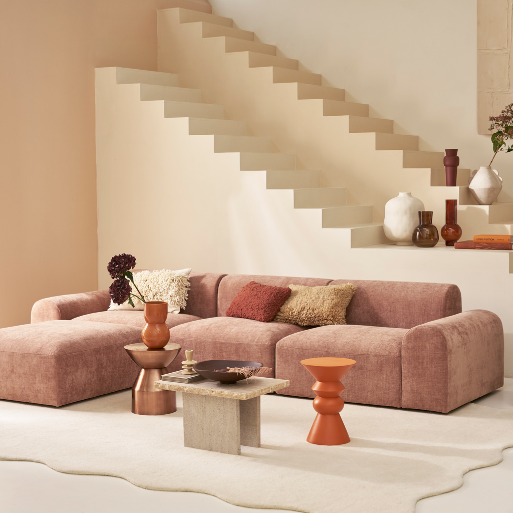 Luova - side table in legno di mango, arancione