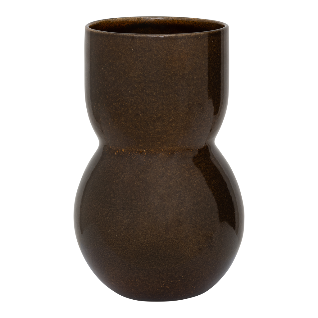 Noan - Vaso in ceramica marrone scuro