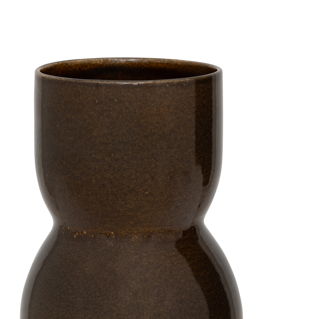 Noan - Vaso in ceramica marrone scuro