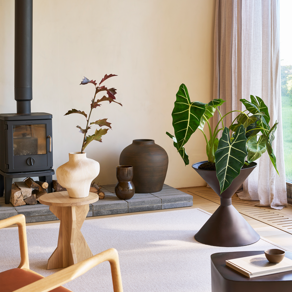 Noan - Vaso in ceramica marrone scuro