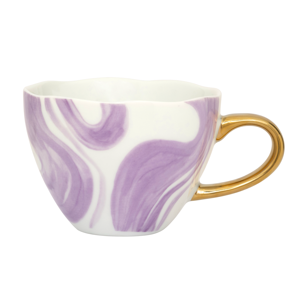 Good Morning - Tazza da tè fantasia viola, set 4 tazze