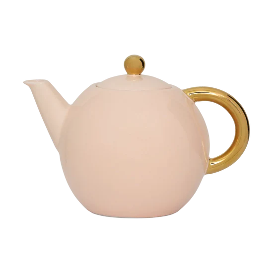 Good Morning - Teiera Rosa Antico con manico dorato